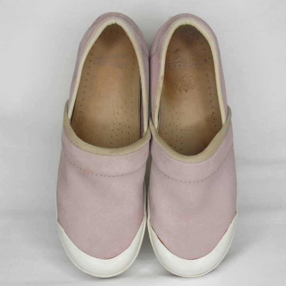Dansko VOLLEY HOPSACK Pink Leather Professional Clogs Size 38 7.5 8 - Picture 6 of 9